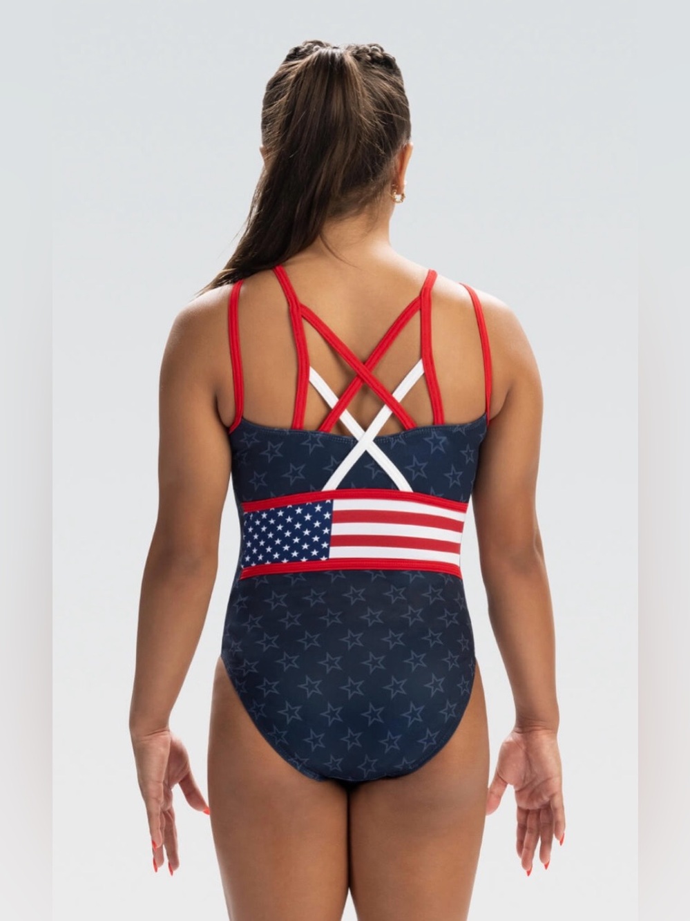 NEW United We Stand Replica Tank Gymnastics Training Leotard, Patriotic American